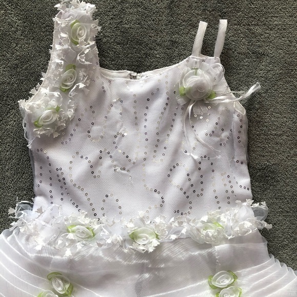 Kids 3-4Y White Formal/Party Dress - Picture 3 of 16